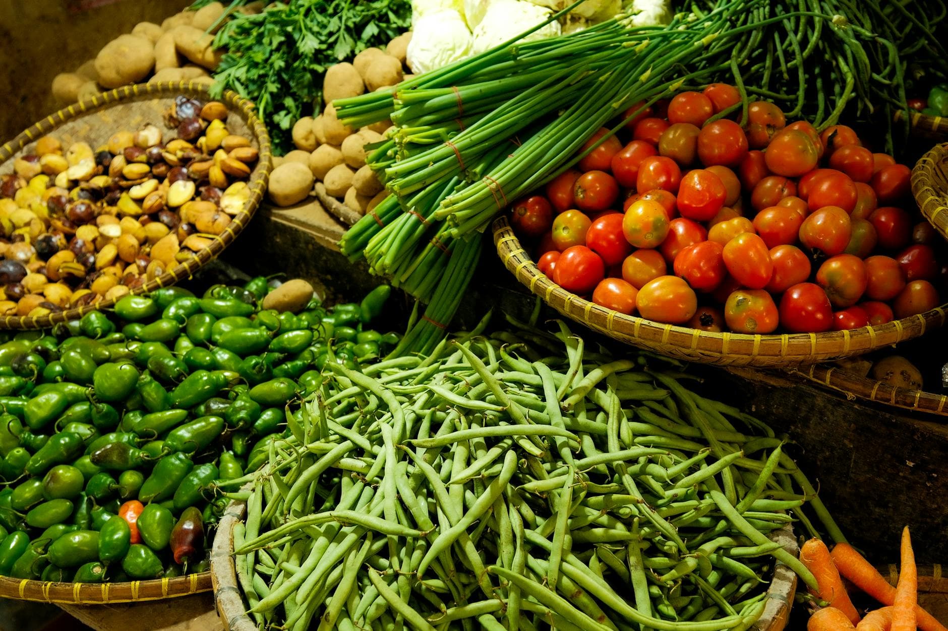 Colorful fresh produce display